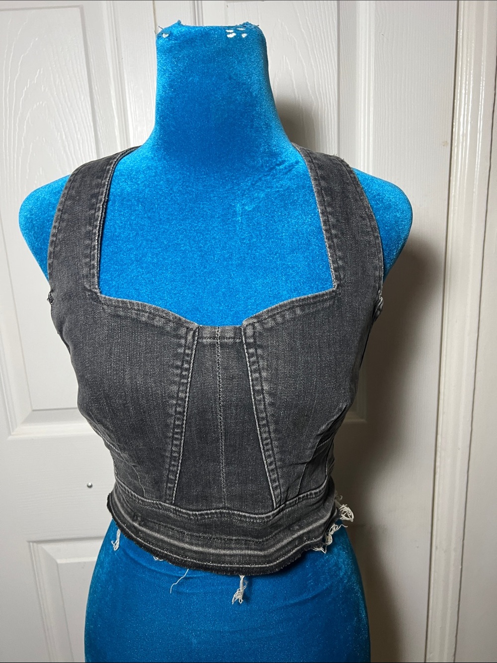 Hudson X Baja East Denim Bustier Crop Top Women’s XS